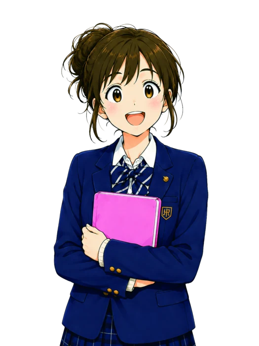 ファイルを抱えた高校3年生・ゆい